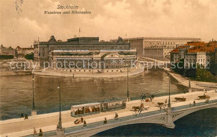 Stockholm Wasabron Riksbanken Strassenbahn