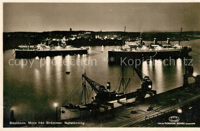 Stockholm Stroemmen Nachtaufnahme