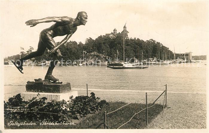 Saltsjoebaden Denkmal Schlittschuhlaeufer