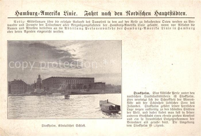 Stockholm Schloss Hamburg Amerika Linie