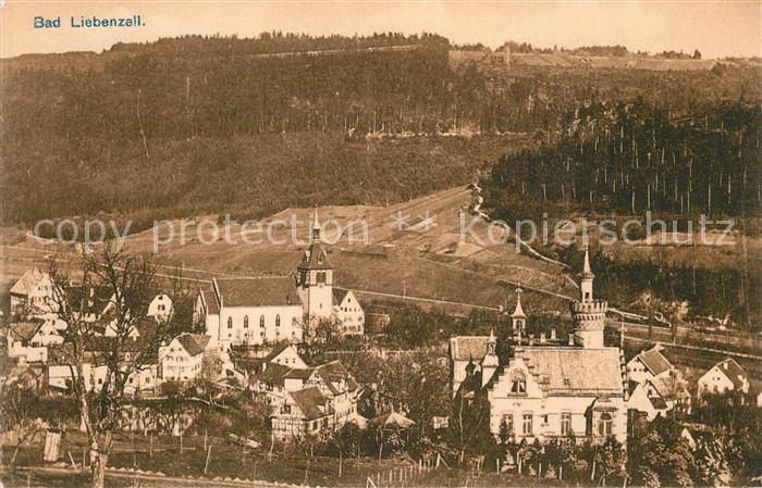 Bad Liebenzell Teilansicht mit Kirche Kurort im Schwarzwald