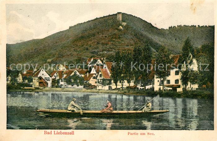 Bad Liebenzell Partie am See Blick zur Burg Kurort im Schwarzwald