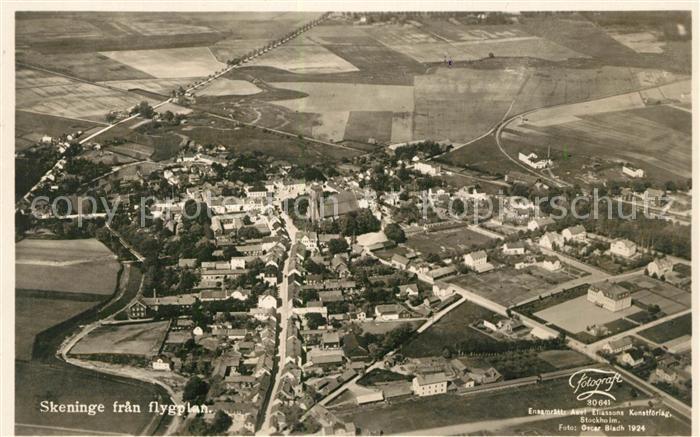 Skeninge fran flygplan Fliegeraufnahme