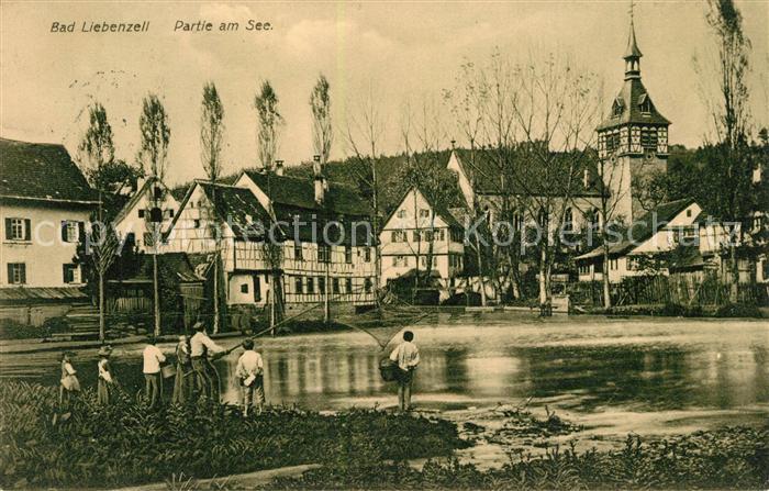 Bad Liebenzell Partie am See Angler Kirche Kurort im Schwarzwald