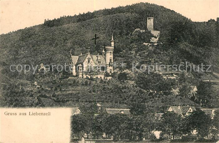Bad Liebenzell Teilansicht mit Burg Kurort im Schwarzwald