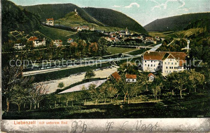 Bad Liebenzell Panorama Nagoldtal mit unterem Bad
