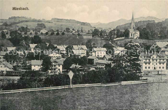 Miesbach Ortsansicht mit Kirche