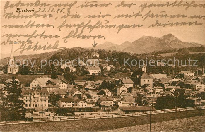 Miesbach Ortsansicht mit Kirchen Alpen