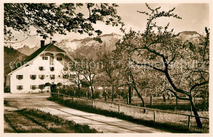 Weissbach Bad Reichenhall Gasthaus oekonomie Obermuehle Blick gegen Lattengebirg