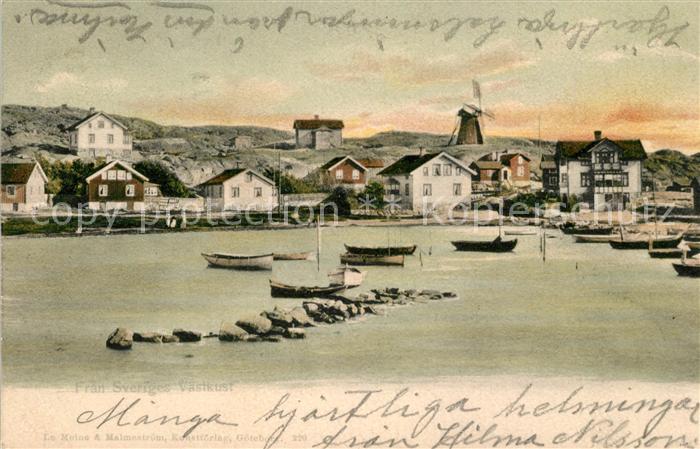 Schweden Fran Sveriges Vaestkust Dorf Westkueste Hafen