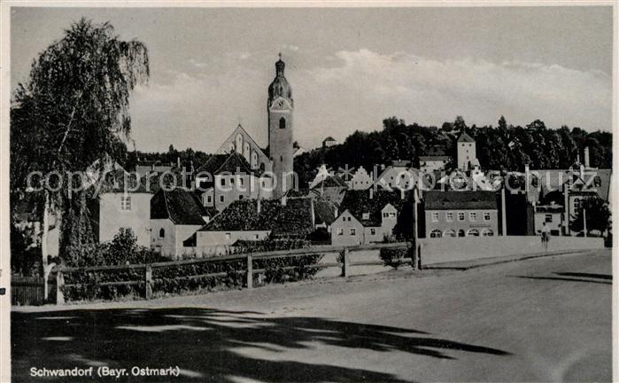 Schwandorf Ortsansicht mit Kirche Bruecke