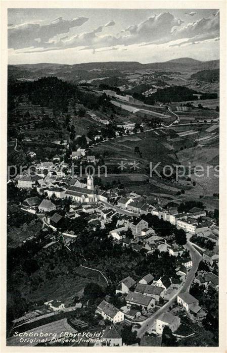 Schoenberg Bayerischer Wald Original Fliegeraufnahme