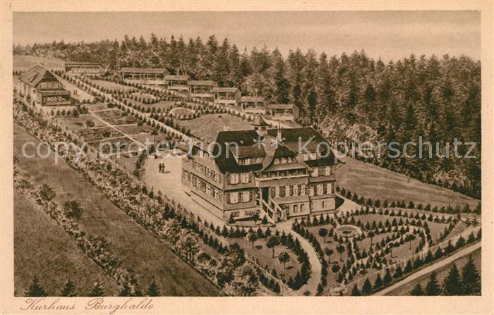 Unterlengenhardt Kurhaus Burghalde aus der Vogelperspektive Illustration