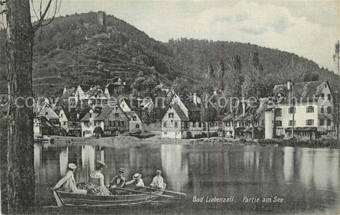 Bad Liebenzell Partie am See Blick zur Burg