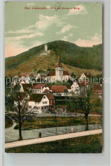 Bad Liebenzell Blick auf Kirche und Burg Kurort im Schwarzwald