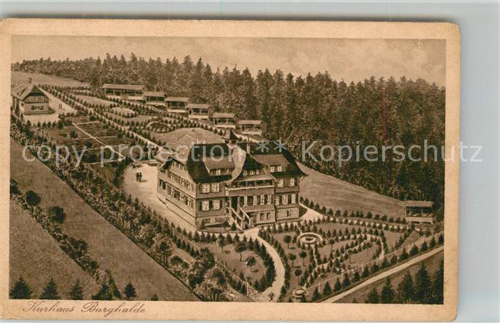 Unterlengenhardt Kurhaus Burghalde aus der Vogelperspektive Illustration