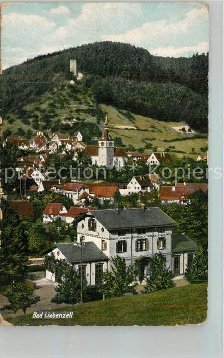 Bad Liebenzell Teilansicht mit Kirche Blick zur Burg Kurort im Schwarzwald