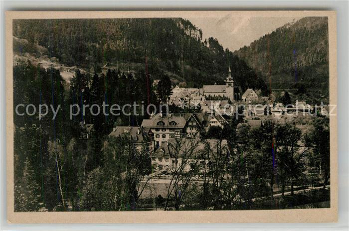 Bad Liebenzell Teilansicht mit Kirche Kurort im Schwarzwald