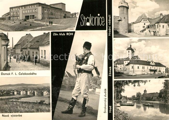 Strakonice Zav klub ROH Domek Celakovskeho Nova vystavba Hradni nadvori Zamek Hr