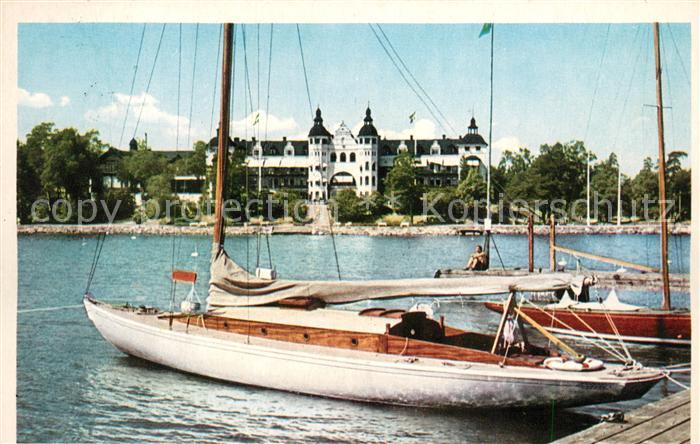 Saltsjoebaden Segelboote und Grand Hotel