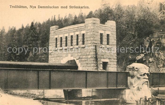 Trollhaettan Nya Dammluckan med Stroemkarlen