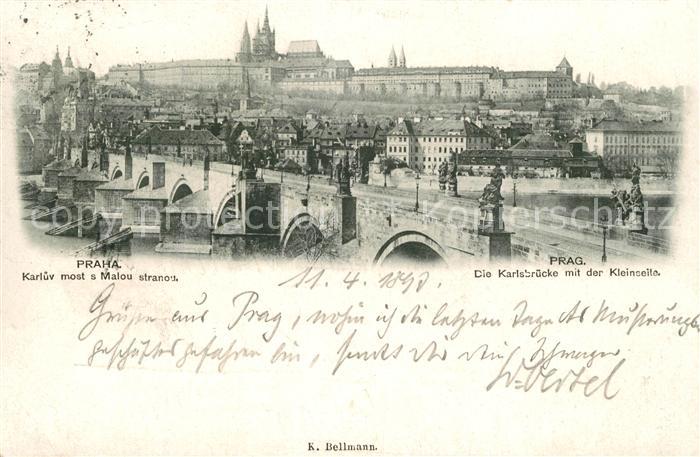 Praha Prahy Prague Karlsbruecke mit der Kleinseite