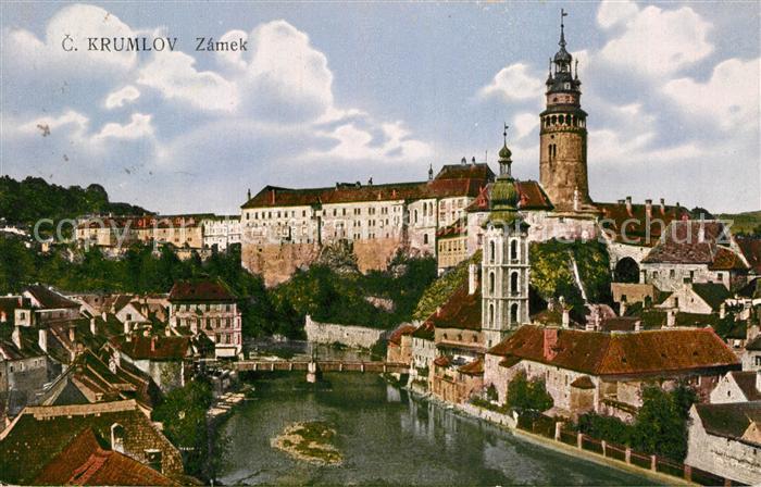 Krumlov Zamek Flusspartie