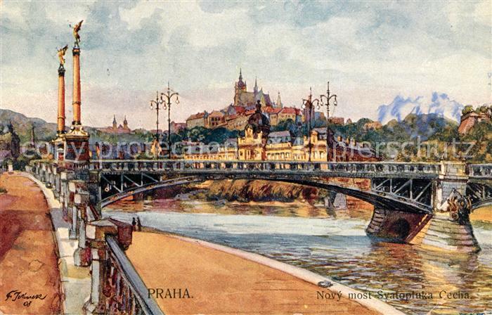 Praha Prahy Prague Brueckenpartie Kuenstlerkarte