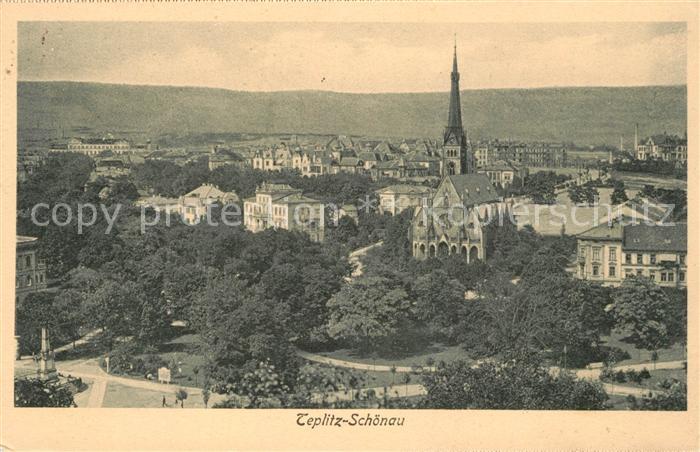 Teplitz-Schoenau Teplice Fliegeraufnahme mit Kirch