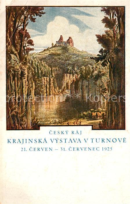 Cesky Raj Frydstejn Krajinska Vystave v Turnove Kuenstlerkarte mit Burgruine