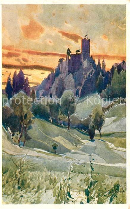 Cesky Raj Frydstejn Burg Kuenstlerkarte