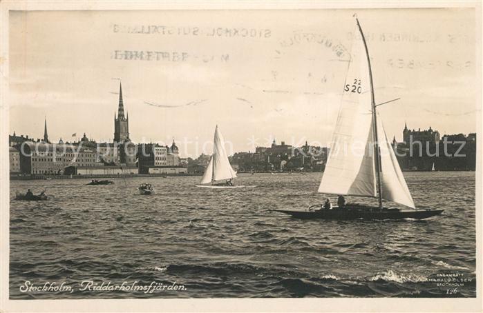 Stockholm Riddarholmsfjaerden Segelboot