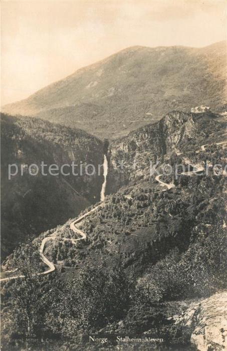Stalheim Norwegen Stahlheimskleven Landschaftspanorama Serpentinen