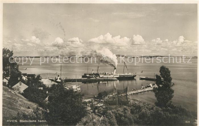 Hven Baeckvikens hamn Hafen Dampfer
