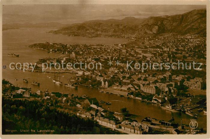 Bergen Norwegen Utsikt fra Lovstakken