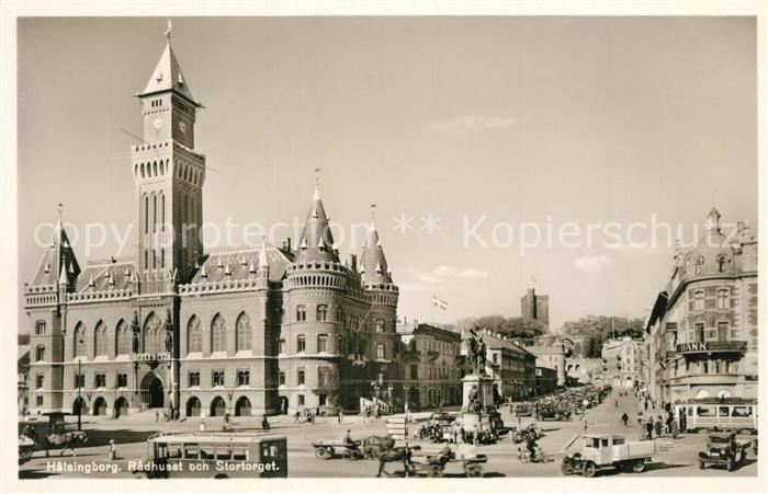 Haelsingborg Radhuset och Stortorget Rathaus Denkmal