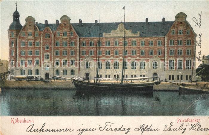Koebenhavn Privatbanken Segelschiff