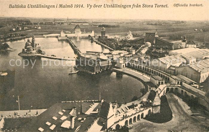 Malmoe Vy oever Utstaellningen fran Stora Tornet
