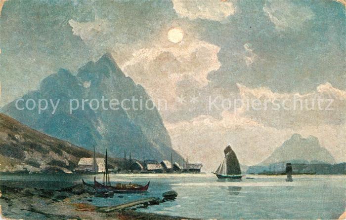 Norge Norwegen Hafenpanorama Fjord