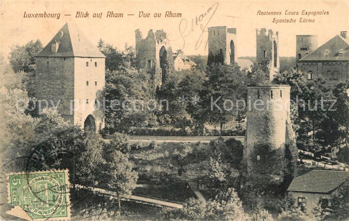 Luxembourg Luxembourg Blick auf Rham Spanische Tuerme