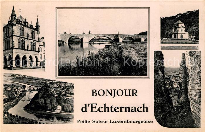 Echternach Vues d ensemble Pont Petite Suisse Luxembourgeoise vue aerienne