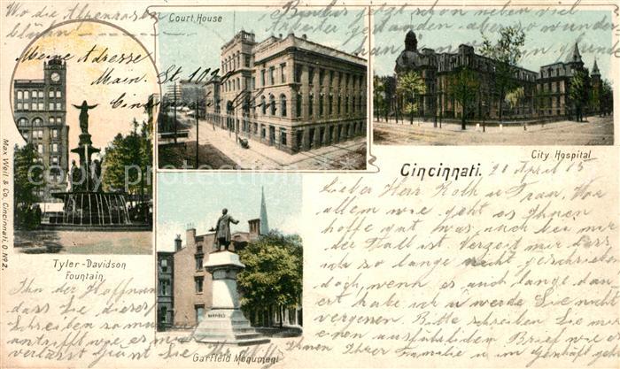 Cincinnati Ohio City Hospital Garfeld-Monument Courthouse