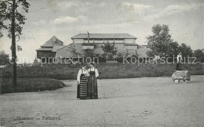 Skansen Stockholm Fatburen Frauen in Tracht