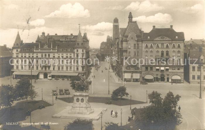 Malmoe Stortorget met Hotell Kramer