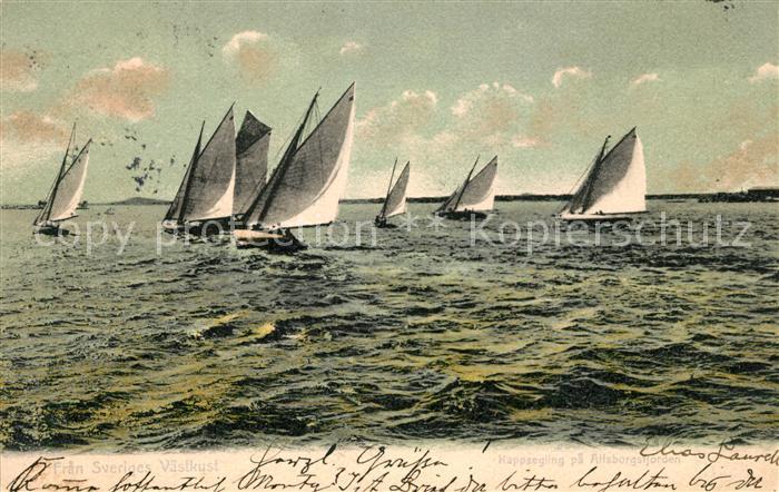 Goeteborg Fran Sveriges Vaestkost Segelboote