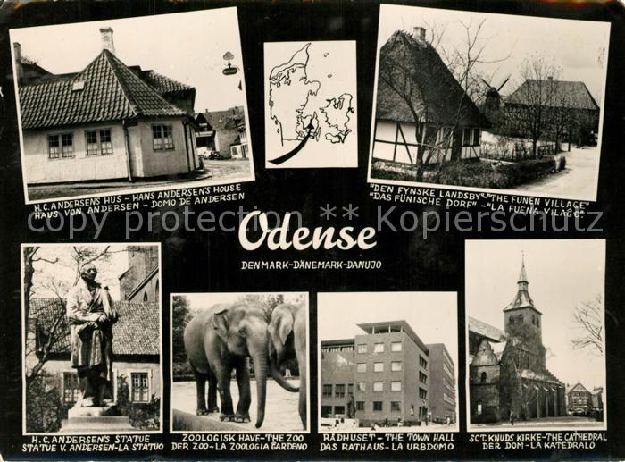 Odense Wohnhaeuser Denkmal Elefanten