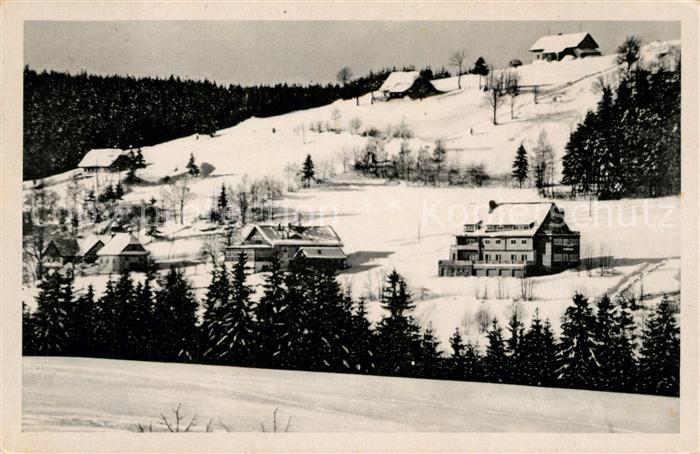 Destne Hubert Birke Haus Berghof Winterpanorama