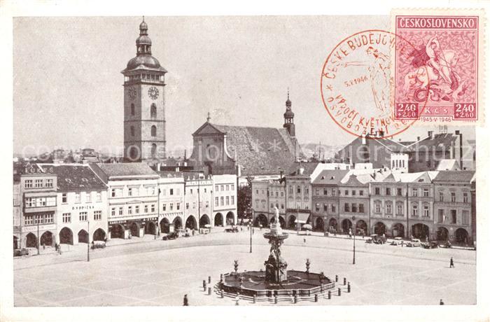 Ceske Budejovice Rathaus Marktplatz Brunnen