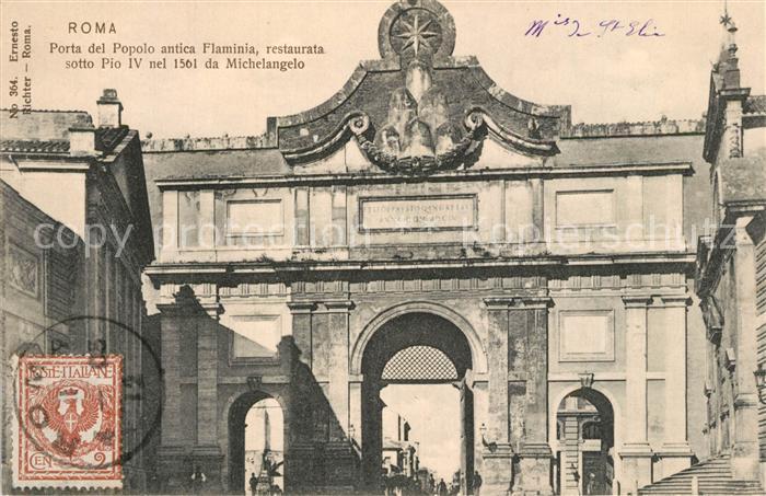 Roma Rom Porta del Popolo antica Flaminia