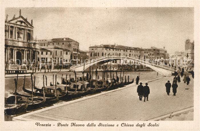 Venezia Venedig Ponte Nuovo della Stazione e Chiesa degli Scalzi